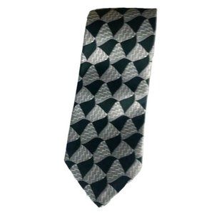ROBERT TALBOTT Best of Class Men's Silk Necktie Designer Green and Grey  VTG